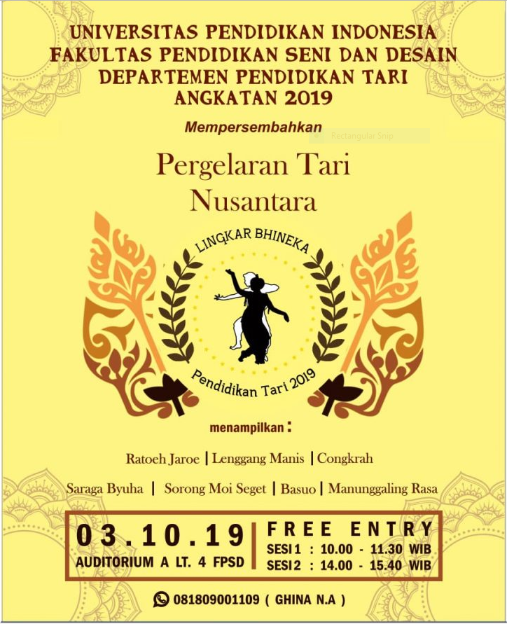 PERGELARAN TARI NUSANTARA “LINGKAR BHINEKA” ANGKATAN 2019