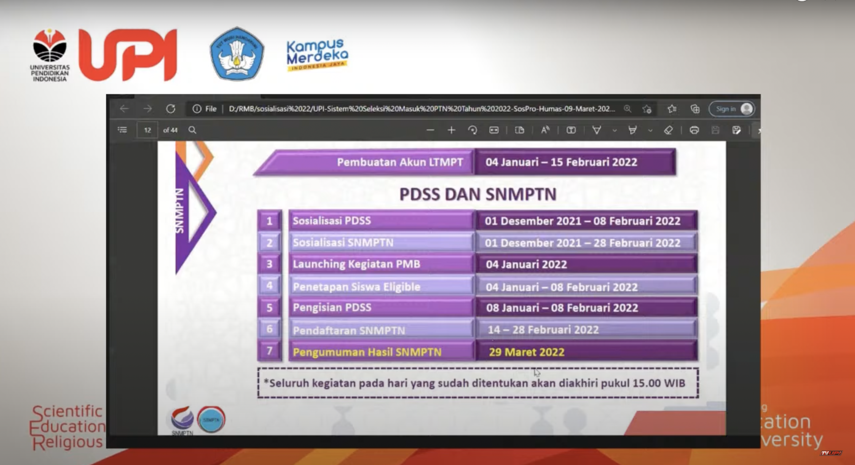 Sosialisasi & Promosi Universitas Pendidikan Indonesia